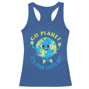 Go Planet It's Your Earth Day Racerback Tank Top TS02 Royal Blue Print Your Wear