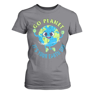 Go Planet It's Your Earth Day T Shirt For Women TS02 Charcoal Print Your Wear