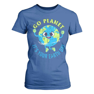 Go Planet It's Your Earth Day T Shirt For Women TS02 Royal Blue Print Your Wear