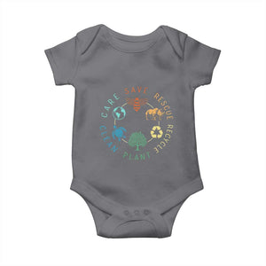 Save Bees Rescue Animals Recycle Plastic Baby Onesie Earth Day Protect The Environment TS02 Charcoal Print Your Wear