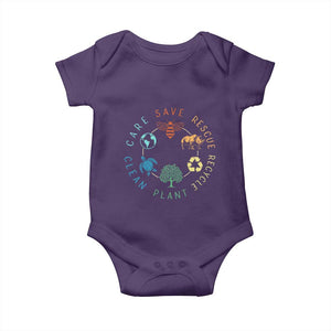Save Bees Rescue Animals Recycle Plastic Baby Onesie Earth Day Protect The Environment TS02 Purple Print Your Wear
