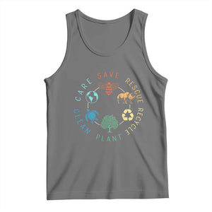Save Bees Rescue Animals Recycle Plastic Tank Top Earth Day Protect The Environment TS02 Black Heather Print Your Wear