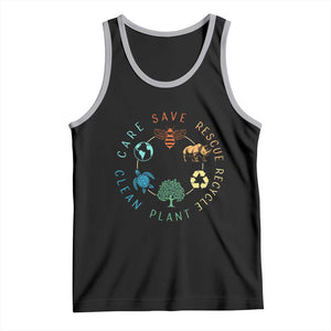 Save Bees Rescue Animals Recycle Plastic Tank Top Earth Day Protect The Environment TS02 Black Athletic Heather Print Your Wear