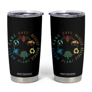 Save Bees Rescue Animals Recycle Plastic Tumbler Cup Earth Day Protect The Environment TS02 Black Print Your Wear