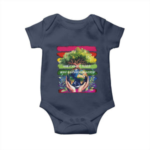 Earth Day Baby Onesie And I Think To Myself What A Wonderful World Rainbow TS02 Navy Print Your Wear