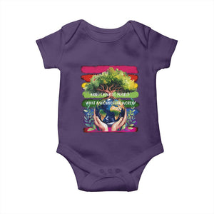 Earth Day Baby Onesie And I Think To Myself What A Wonderful World Rainbow TS02 Purple Print Your Wear