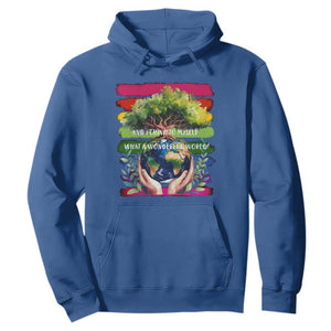 Earth Day Hoodie And I Think To Myself What A Wonderful World Rainbow TS02 Royal Blue Print Your Wear