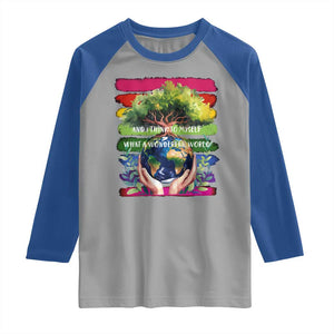 Earth Day Raglan Shirt And I Think To Myself What A Wonderful World Rainbow TS02 Sport Gray Royal Print Your Wear