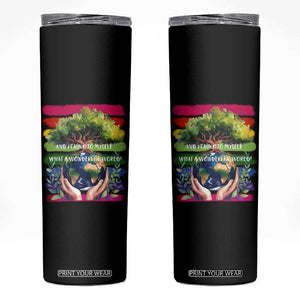 Earth Day Skinny Tumbler And I Think To Myself What A Wonderful World Rainbow TS02 Black Print Your Wear