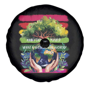 Earth Day Spare Tire Cover And I Think To Myself What A Wonderful World Rainbow TS02 Print Your Wear