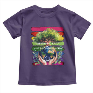 Earth Day Toddler T Shirt And I Think To Myself What A Wonderful World Rainbow TS02 Purple Print Your Wear
