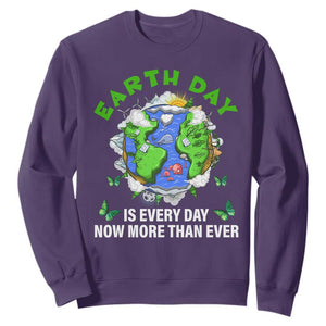 Earth Day Is Every Day Sweatshirt Now More Than Ever TS02 Purple Print Your Wear