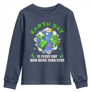 Earth Day Is Every Day Youth Sweatshirt Now More Than Ever TS02 Navy Print Your Wear