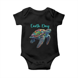 Sea Turtle Earth Day Baby Onesie Save The Earth TS02 Black Print Your Wear