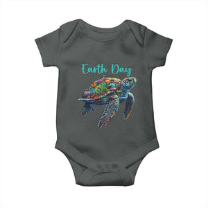 Sea Turtle Earth Day Baby Onesie Save The Earth TS02 Dark Heather Print Your Wear