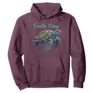Sea Turtle Earth Day Hoodie Save The Earth TS02 Maroon Print Your Wear