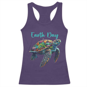 Sea Turtle Earth Day Racerback Tank Top Save The Earth TS02 Purple Print Your Wear