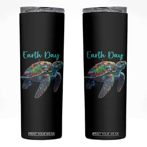 Sea Turtle Earth Day Skinny Tumbler Save The Earth TS02 Black Print Your Wear