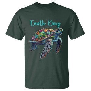 Sea Turtle Earth Day T Shirt Save The Earth TS02 Dark Forest Green Print Your Wear