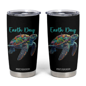 Sea Turtle Earth Day Tumbler Cup Save The Earth TS02 Black Print Your Wear