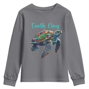 Sea Turtle Earth Day Youth Sweatshirt Save The Earth TS02 Charcoal Print Your Wear