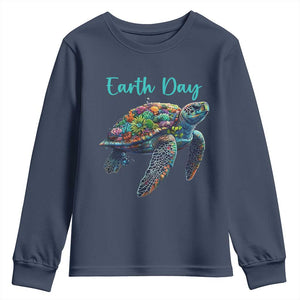 Sea Turtle Earth Day Youth Sweatshirt Save The Earth TS02 Navy Print Your Wear
