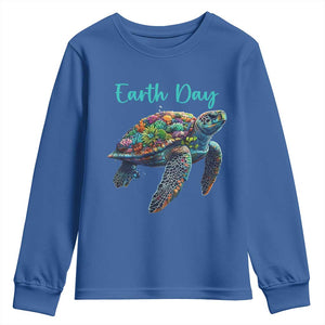 Sea Turtle Earth Day Youth Sweatshirt Save The Earth TS02 Royal Blue Print Your Wear