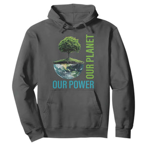 Our Power Our Planet Hoodie Earth Day 2025 TS02 Dark Heather Print Your Wear