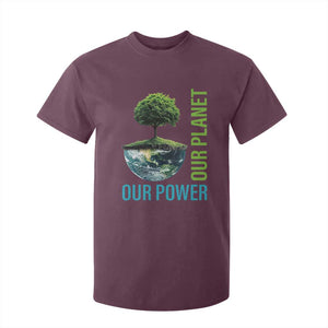 Our Power Our Planet T Shirt For Kid Earth Day 2025 TS02 Maroon Print Your Wear
