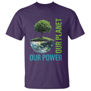 Our Power Our Planet T Shirt Earth Day 2025 TS02 Purple Print Your Wear