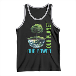 Our Power Our Planet Tank Top Earth Day 2025 TS02 Black Athletic Heather Print Your Wear
