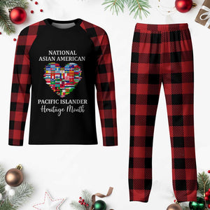 AAPI Heritage Month Plaid Pajama Set National Asian American and Pacific Islander Countries Flag Heart TS02 Buffalo Plaid Print Your Wear