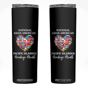 AAPI Heritage Month Skinny Tumbler National Asian American and Pacific Islander Countries Flag Heart TS02 Black Print Your Wear
