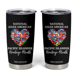 AAPI Heritage Month Tumbler Cup National Asian American and Pacific Islander Countries Flag Heart TS02 Black Print Your Wear