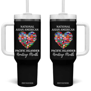 AAPI Heritage Month Tumbler With Handle National Asian American and Pacific Islander Countries Flag Heart TS02 One Size: 40 oz Black Print Your Wear
