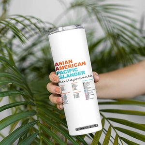 AAPI Heritage Month Skinny Tumbler Asian American and Pacific Islander Countries Pride TS02 Print Your Wear