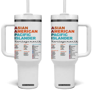 AAPI Heritage Month Tumbler With Handle Asian American and Pacific Islander Countries Pride TS02 One Size: 40 oz White Print Your Wear