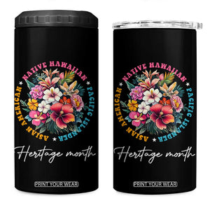 AAPI Heritage Month 4 in 1 Can Cooler Tumbler Asian American Native Hawaiian Pacific Islander Vintage TS02 One Size: 16 oz Black Print Your Wear
