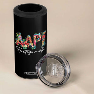 AAPI Heritage Month 4 in 1 Can Cooler Tumbler Retro Elegant Floral Asian American Pacific Islander TS02 Print Your Wear