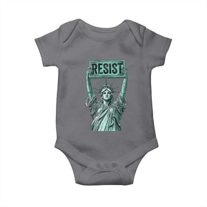 Statue of Liberty Resist Baby Onesie Retro TS02 Charcoal Print Your Wear