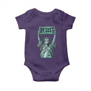 Statue of Liberty Resist Baby Onesie Retro TS02 Purple Print Your Wear