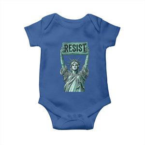 Statue of Liberty Resist Baby Onesie Retro TS02 Royal Blue Print Your Wear