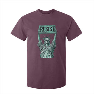 Statue of Liberty Resist T Shirt For Kid Retro TS02 Maroon Print Your Wear