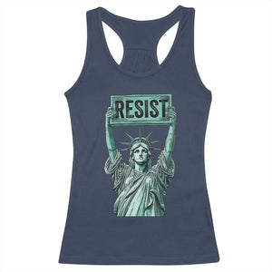 Statue of Liberty Resist Racerback Tank Top Retro TS02 Navy Print Your Wear
