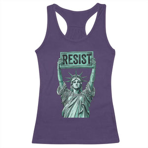Statue of Liberty Resist Racerback Tank Top Retro TS02 Purple Print Your Wear