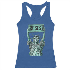 Statue of Liberty Resist Racerback Tank Top Retro TS02 Royal Blue Print Your Wear