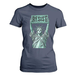 Statue of Liberty Resist T Shirt For Women Retro TS02 Navy Print Your Wear