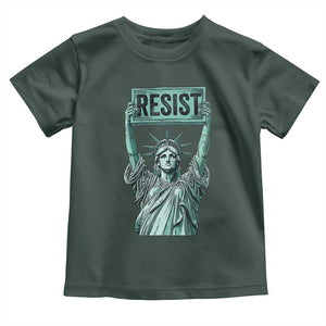 Statue of Liberty Resist Toddler T Shirt Retro TS02 Dark Forest Green Print Your Wear