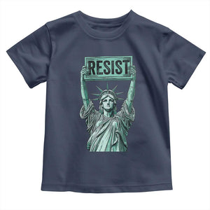 Statue of Liberty Resist Toddler T Shirt Retro TS02 Navy Print Your Wear