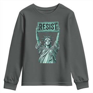 Statue of Liberty Resist Youth Sweatshirt Retro TS02 Dark Heather Print Your Wear